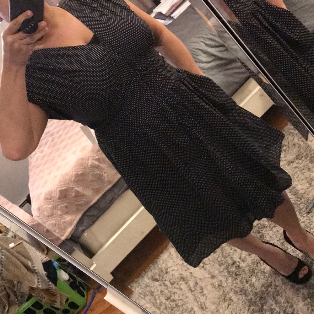 Women’s 60s retro black and white polka dot dress